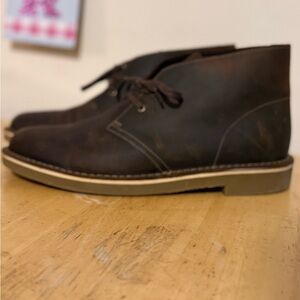 Clark’s Desert Trek Chukka Boots Brown Leather Crepe Sole Mens 10.5